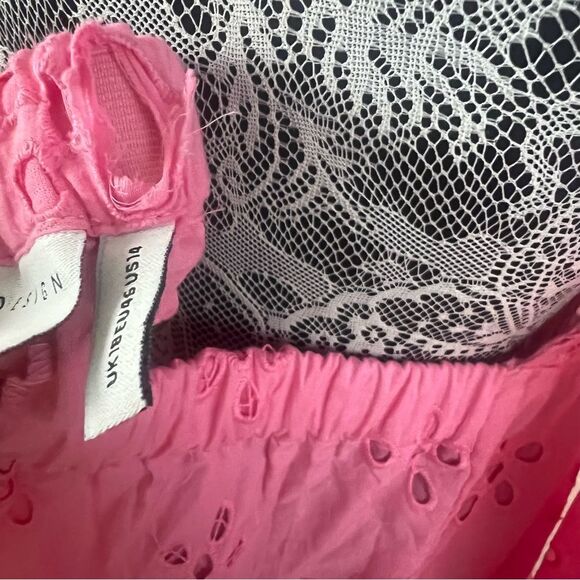 ASOS DESIGN Long Sleeve Broderie Tiered Eyelet Mini Skater Dress Women’s 14 - Picture 12 of 13